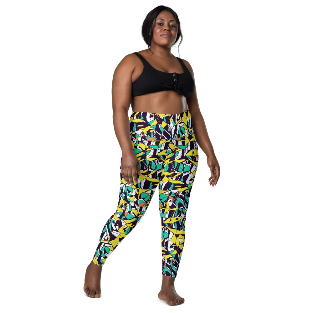 Electric Shards on Leggings with Pockets — Front