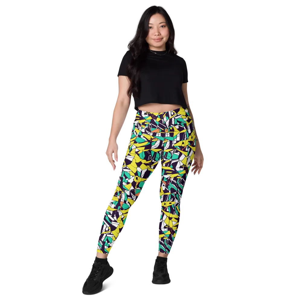 Electric Shards on Leggings with Pockets — Front