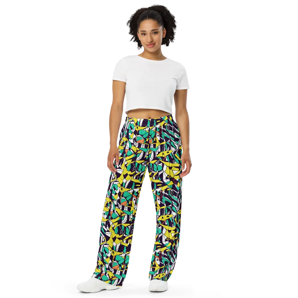 Electric Shards on Wide-Leg Pants — Front