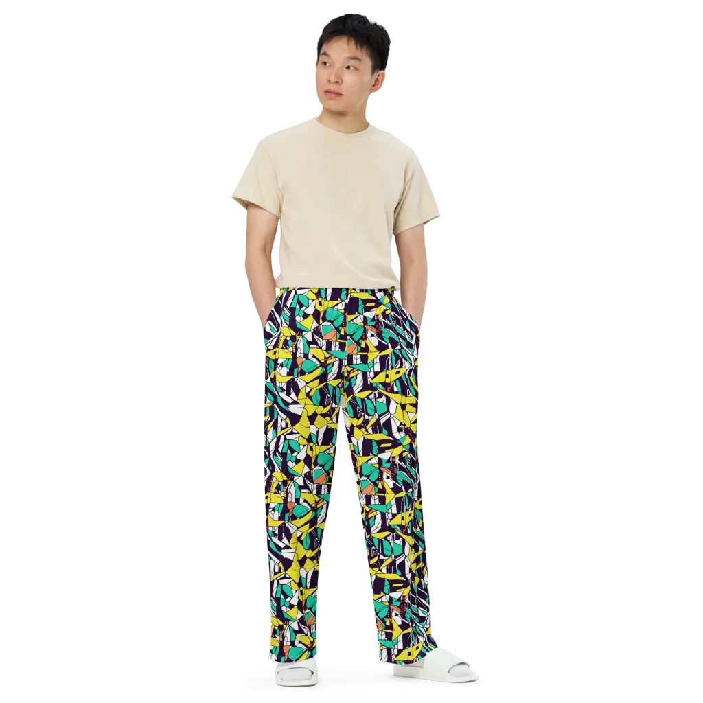 Electric Shards on Wide-Leg Pants — Front