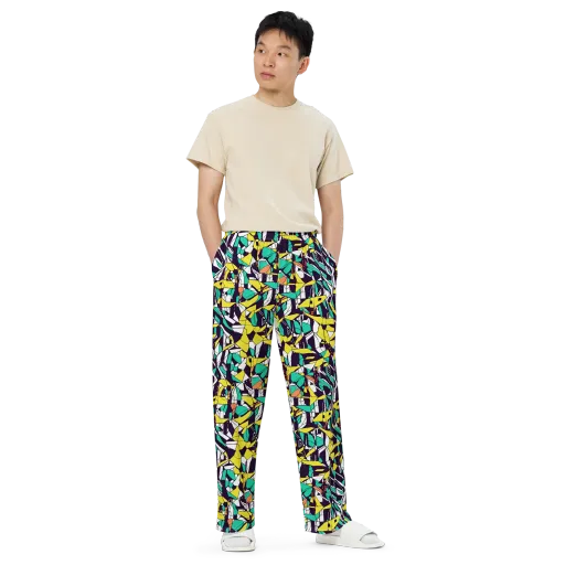 Electric Shards on a Wide-Leg Pants