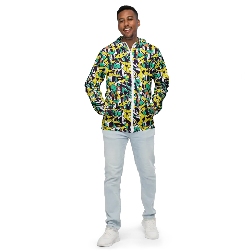 Electric Shards on Men's Windbreaker — Front