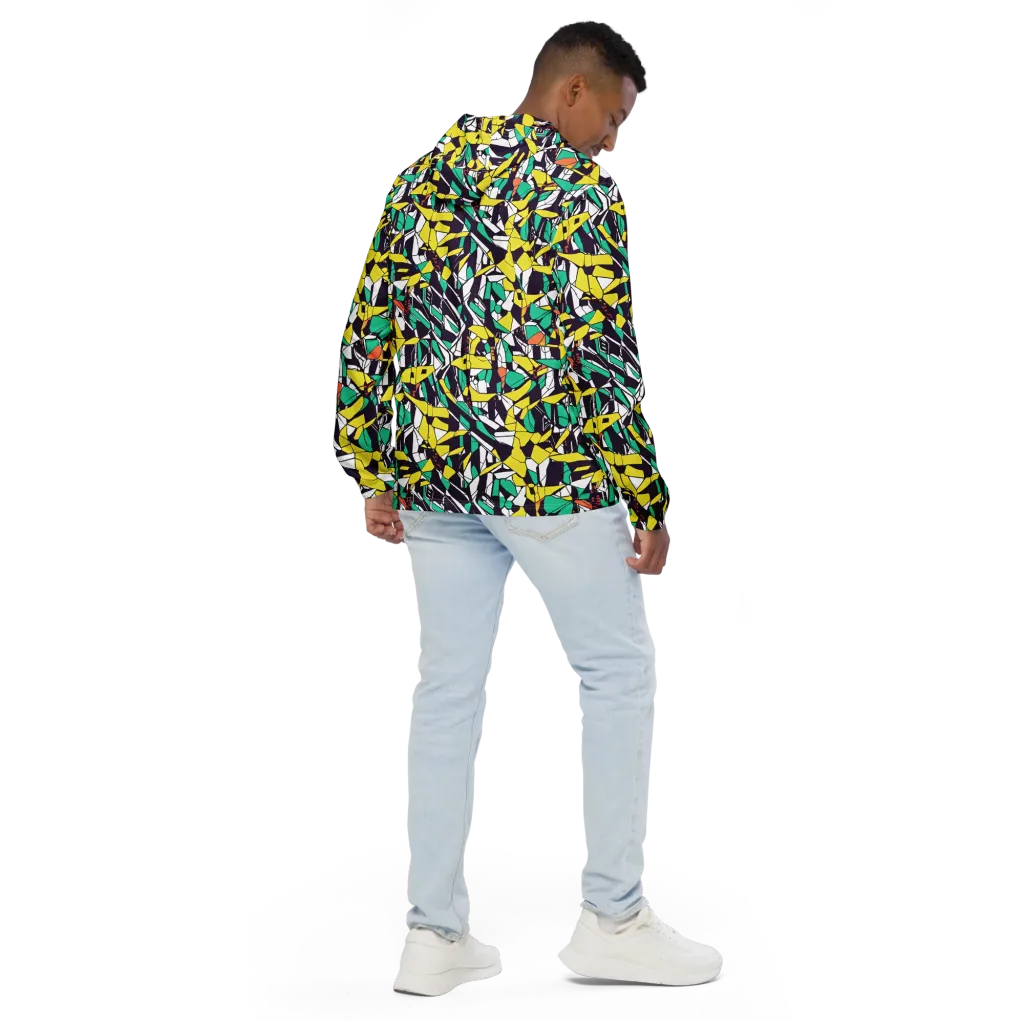 Electric Shards on Men's Windbreaker — Back