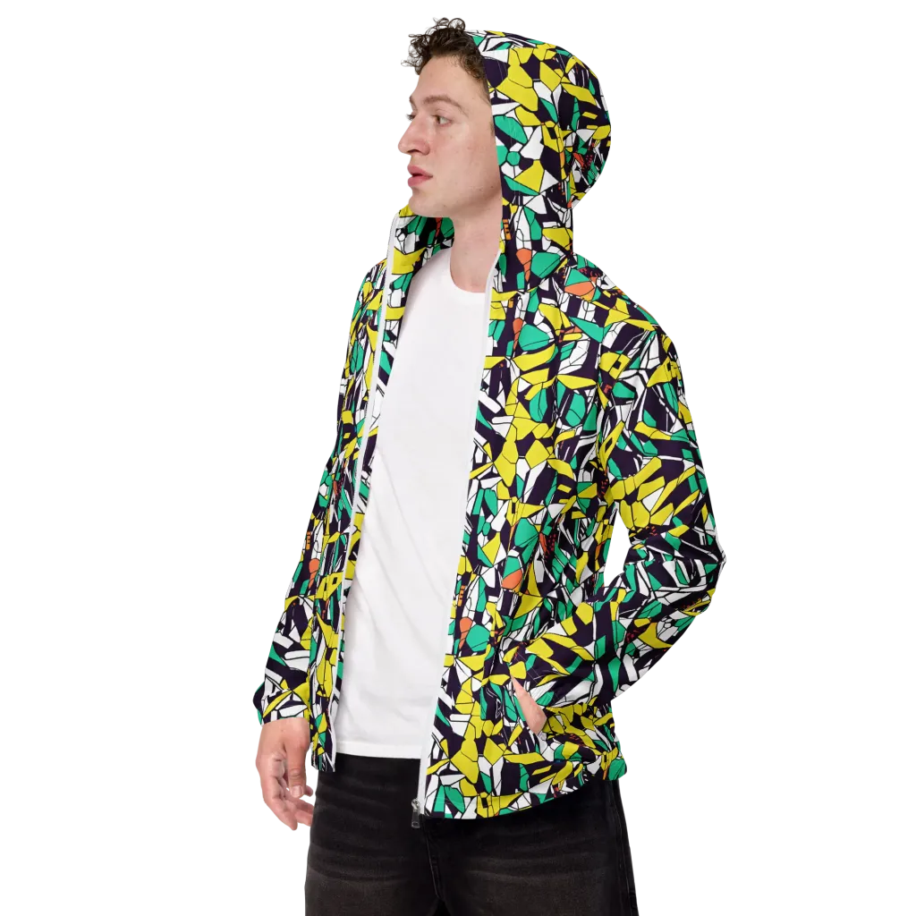 Electric Shards on Men's Windbreaker — Left Front