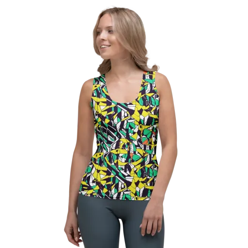 Electric Shards on a Women's Tank Top