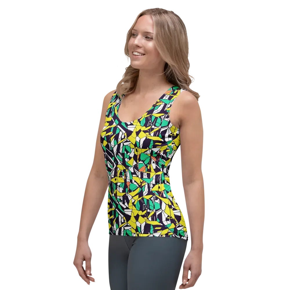 Electric Shards on Women's Tank Top — Left Front