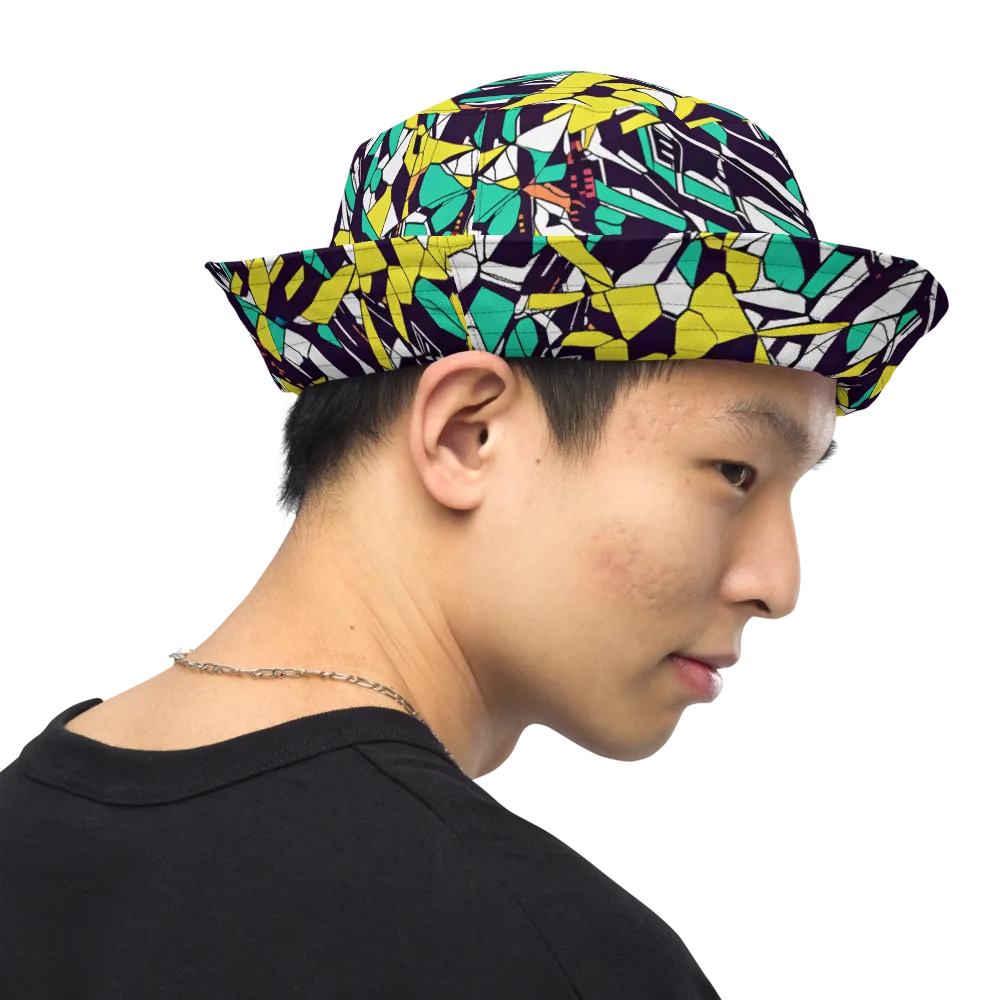 Electric Shards on Reversible Bucket Hat — Right Outside