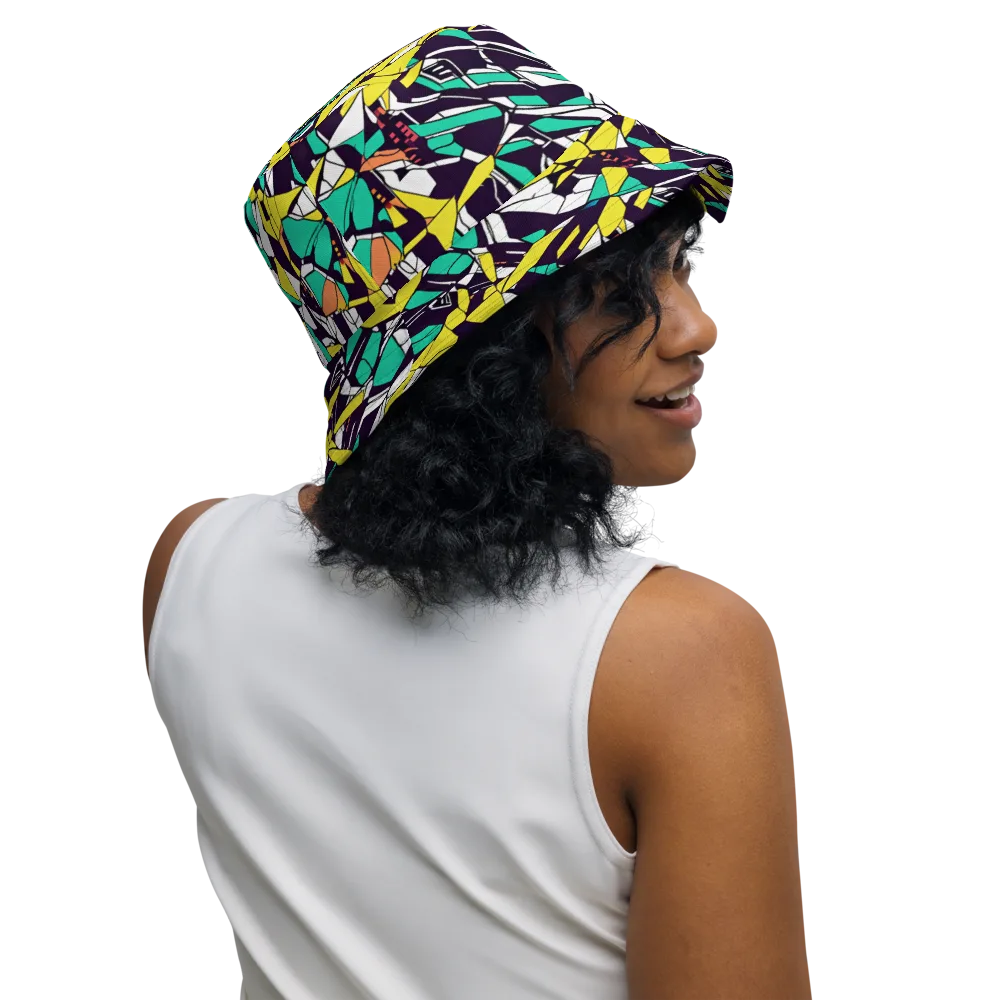 Electric Shards on Reversible Bucket Hat — Right Outside