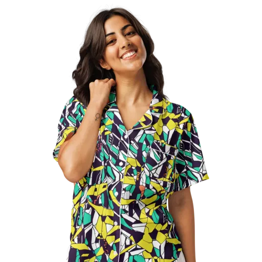 Electric Shards on a Women's Short Sleeve Pajama Top