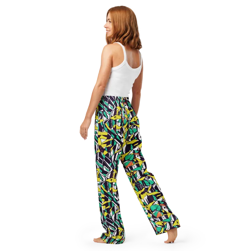Electric Shards on Women's Pajama Pants — Back