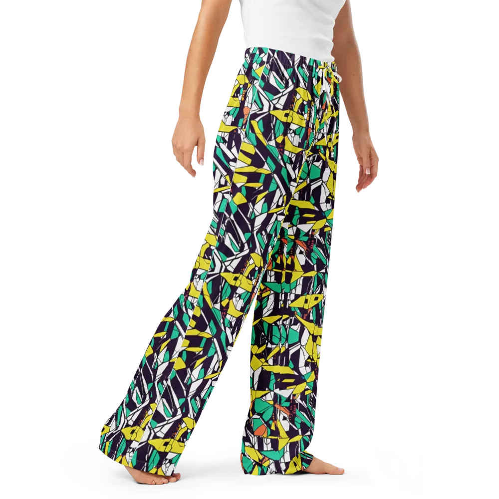Electric Shards on Women's Pajama Pants — Right Front