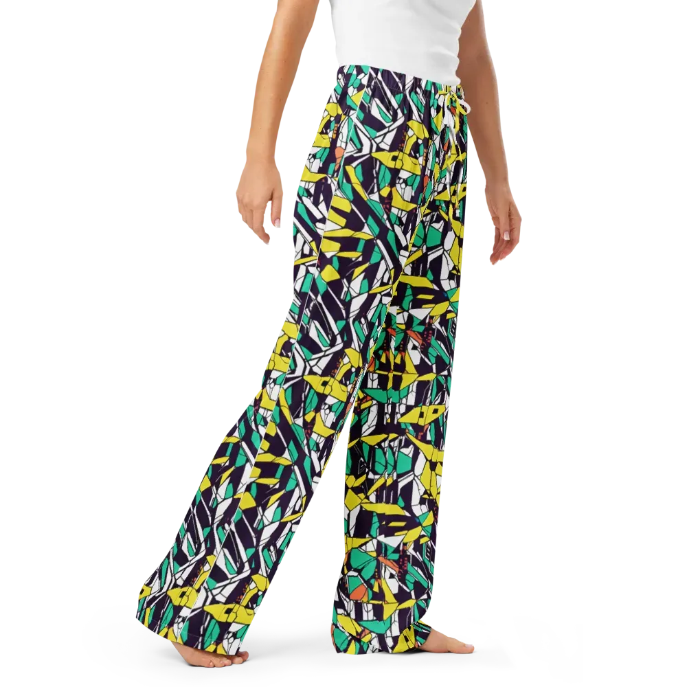 Electric Shards on Women's Pajama Pants — Right Front