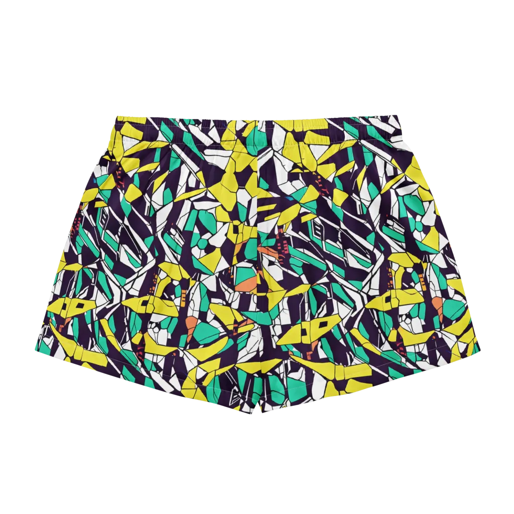 Electric Shards on Women's Pajama Shorts — Back