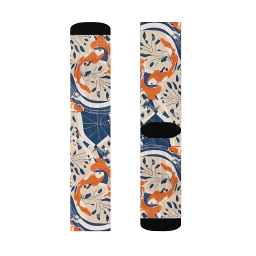 Indigo Koi Garden on a Socks