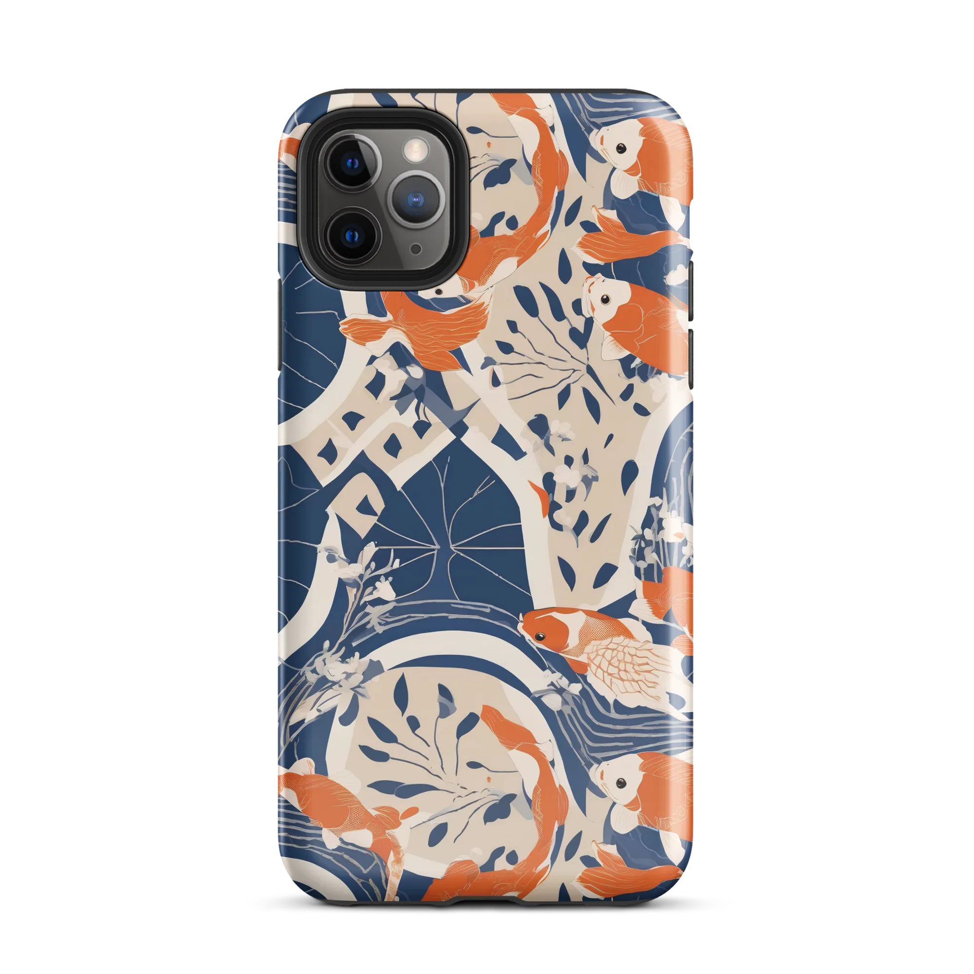 Indigo Koi Garden on Tough Case for iPhone® — Front