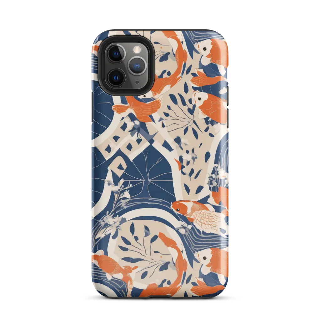 Indigo Koi Garden on Tough Case for iPhone® — Front