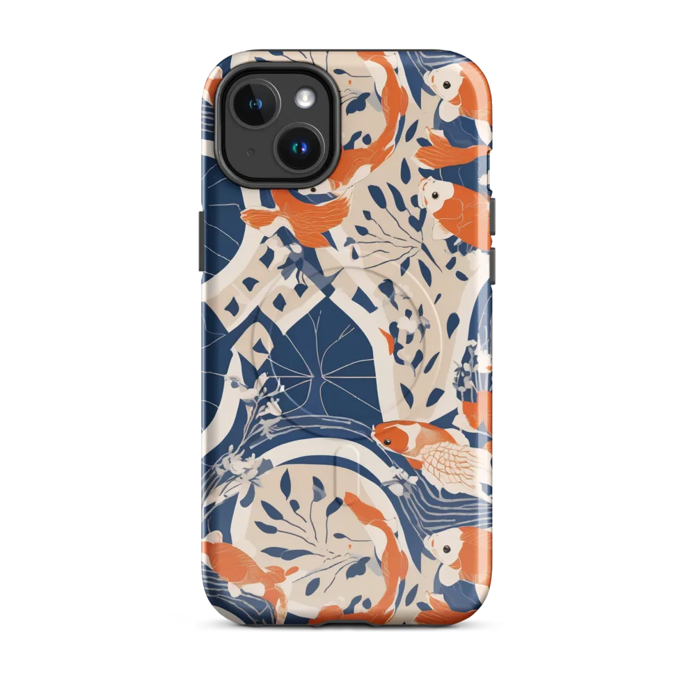 Indigo Koi Garden on MagSafe Tough Case for iPhone® — Front