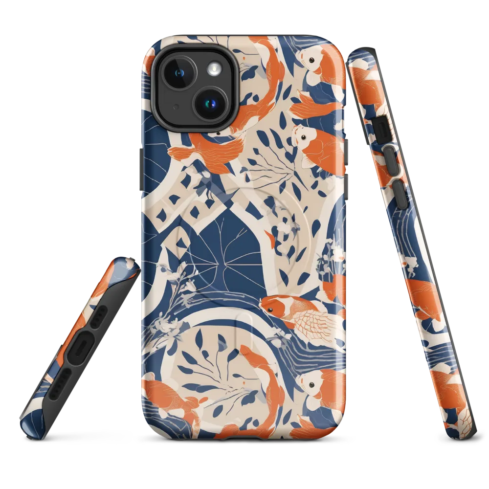 Indigo Koi Garden on MagSafe Tough Case for iPhone® — Front