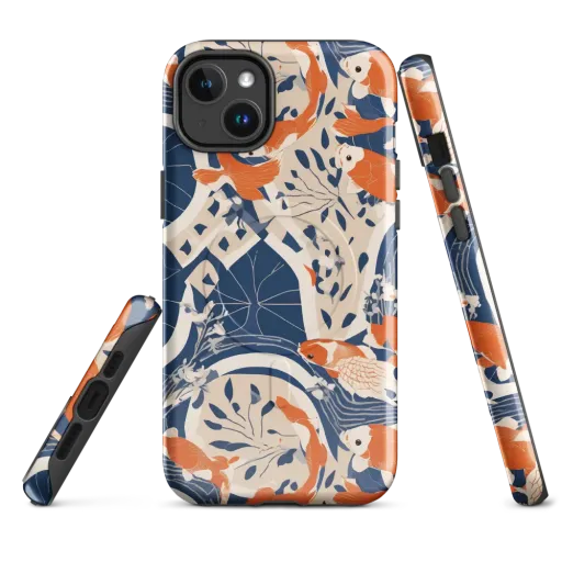 Indigo Koi Garden on a MagSafe Tough Case for iPhone®