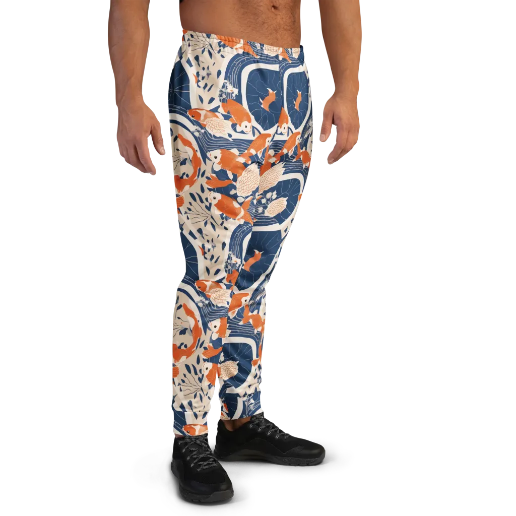 Indigo Koi Garden on Men's Joggers — Right