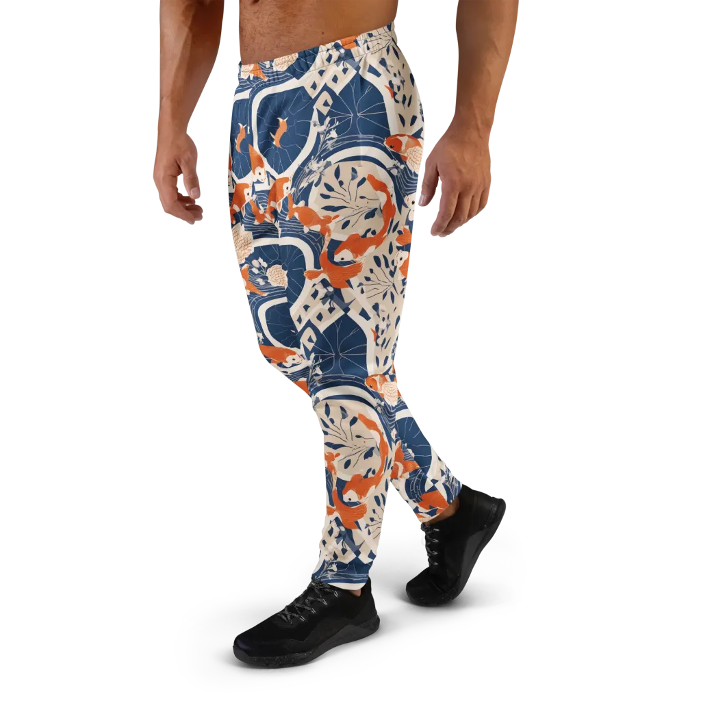Indigo Koi Garden on Men's Joggers — Left
