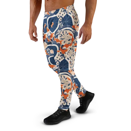 Indigo Koi Garden on a Men's Joggers