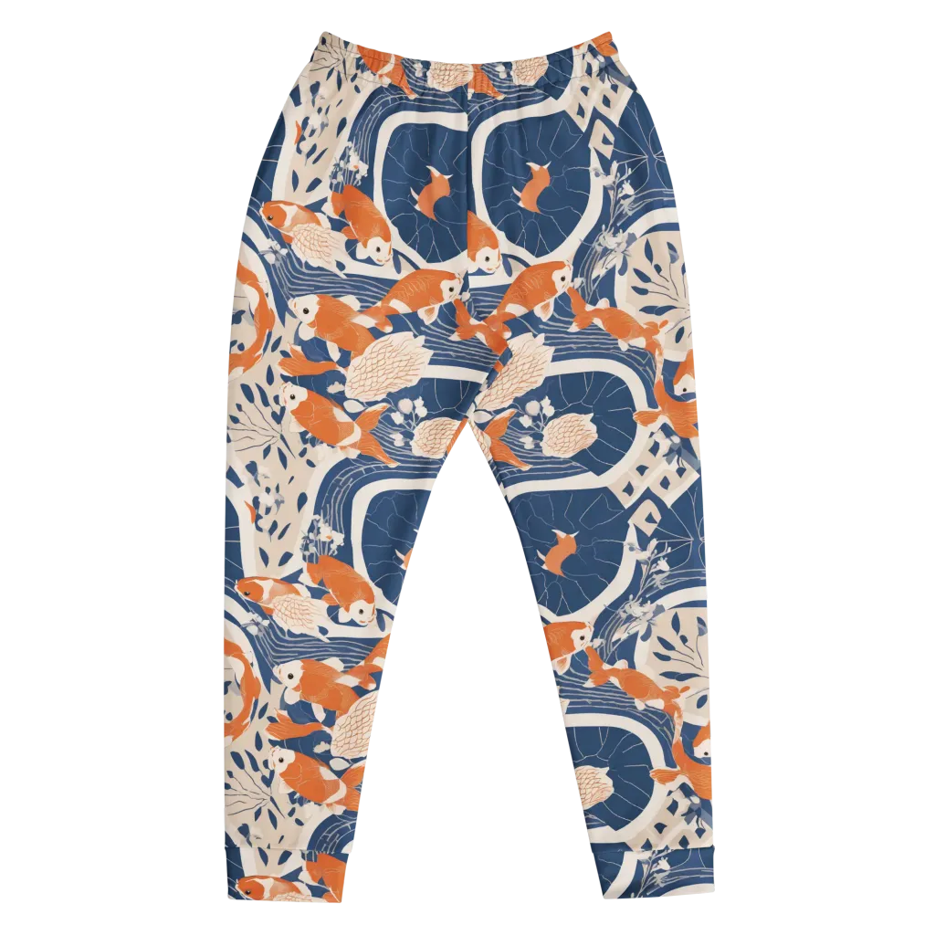 Indigo Koi Garden on Men's Joggers — Front