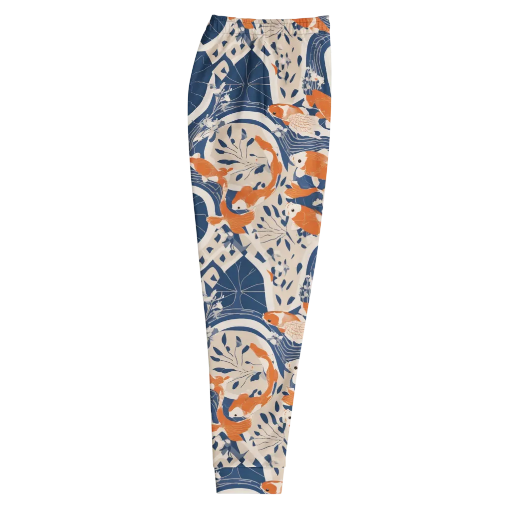 Indigo Koi Garden on Men's Joggers — Right