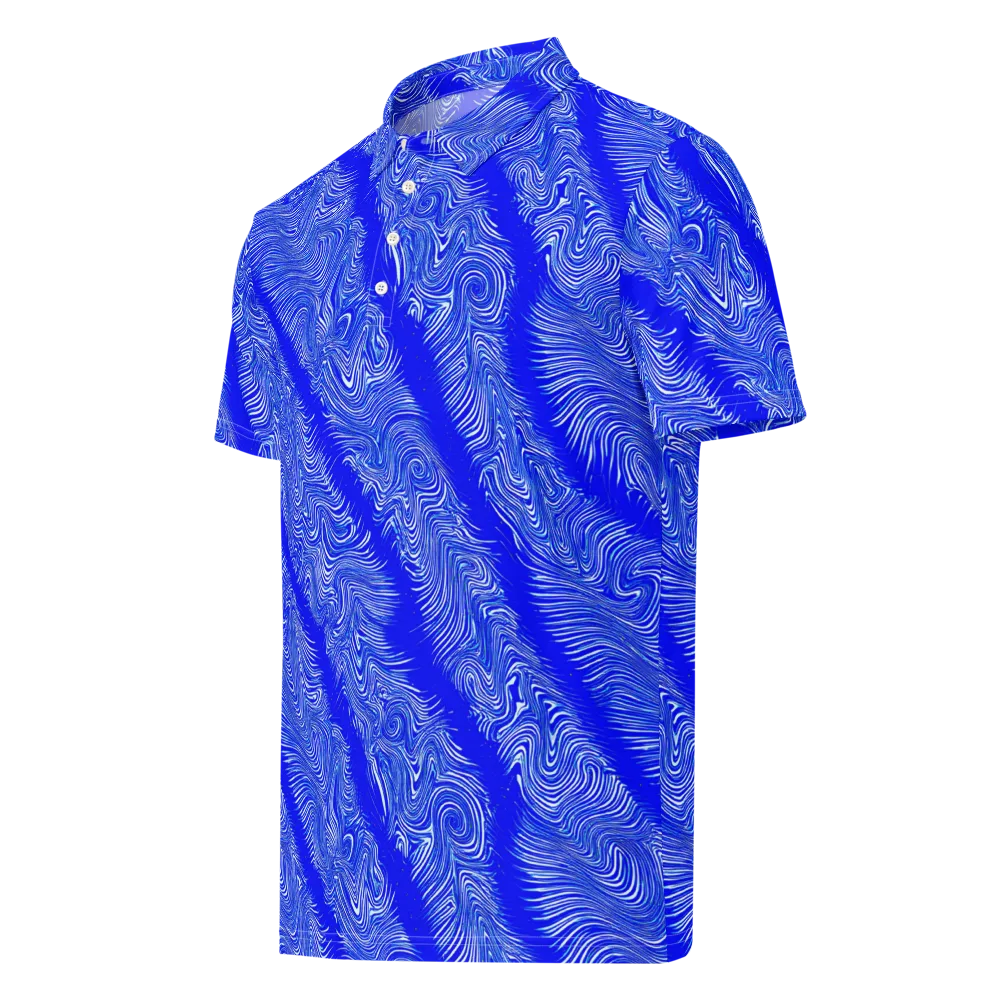 Electric Current on Men's Slim Fit Polo Shirt — Left Front