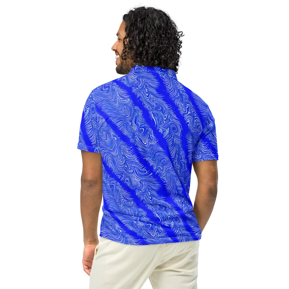 Electric Current on Men's Slim Fit Polo Shirt — Back