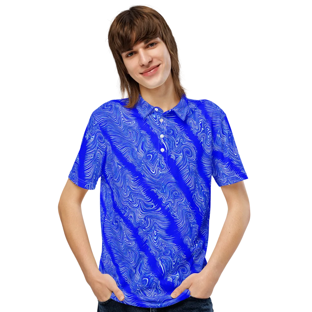 Electric Current on Men's Slim Fit Polo Shirt — Front