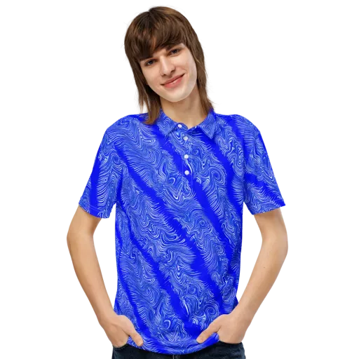 Electric Current on a Men's Slim Fit Polo Shirt