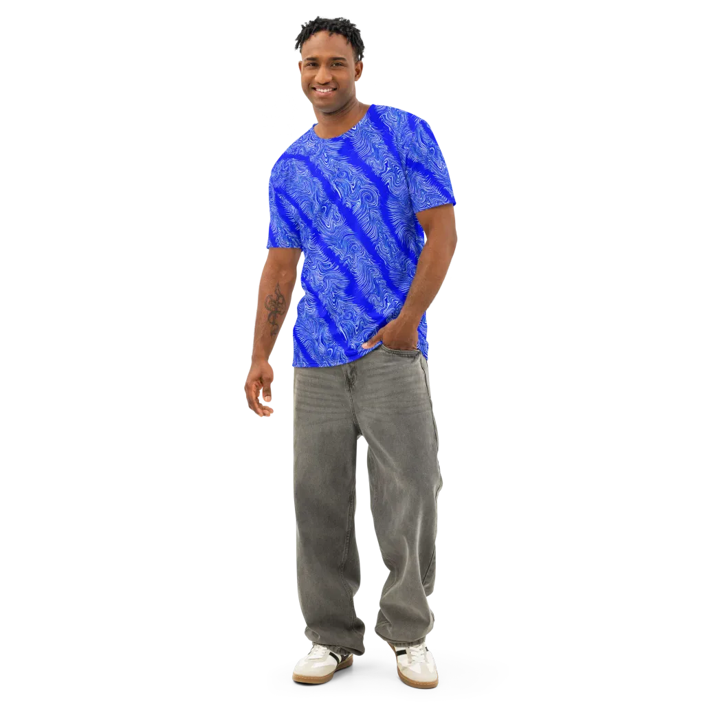 Electric Current on Men's Cotton Crew Neck T-Shirt — Front