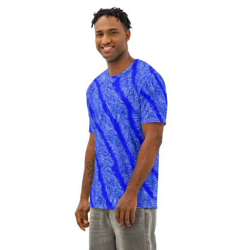 Electric Current on a Men's Cotton Crew Neck T-Shirt