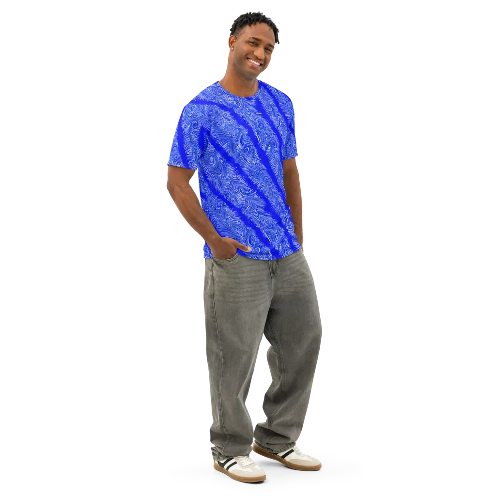 Electric Current on Men's Cotton Crew Neck T-Shirt — Right Front