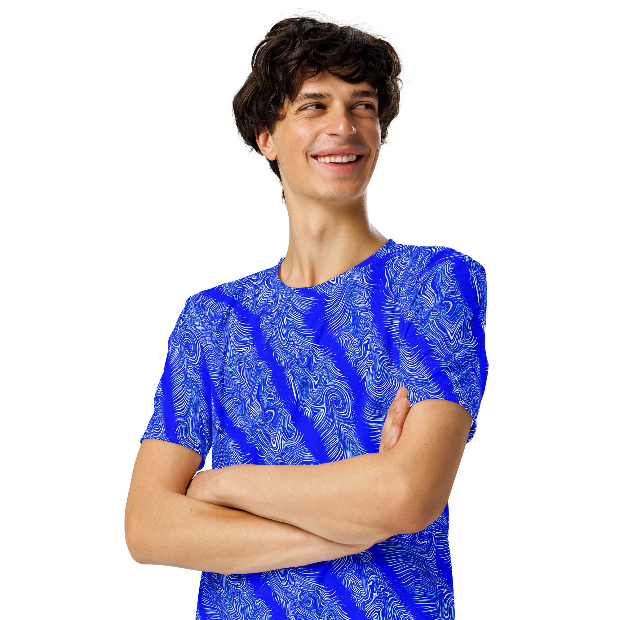 Electric Current on Men's Crew Neck T-Shirt — Left Front