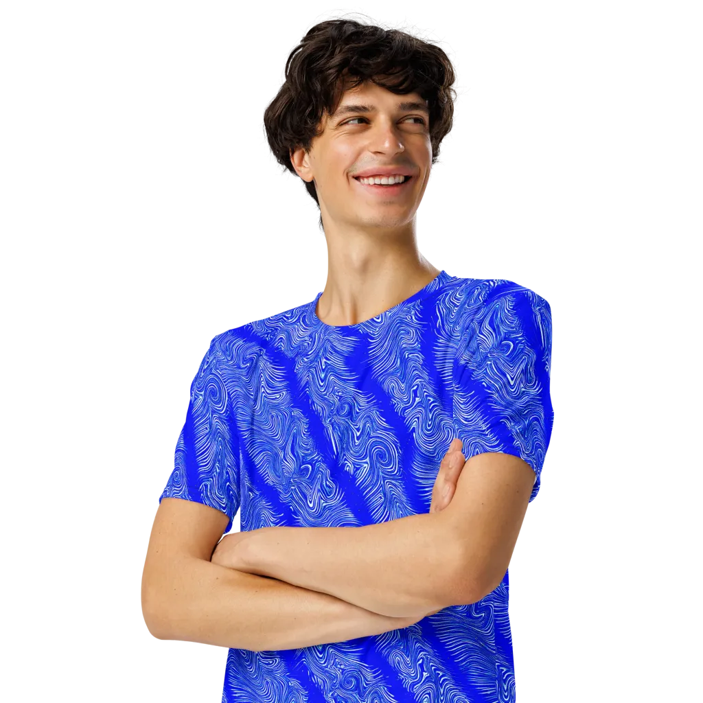 Electric Current on Men's Crew Neck T-Shirt — Left Front