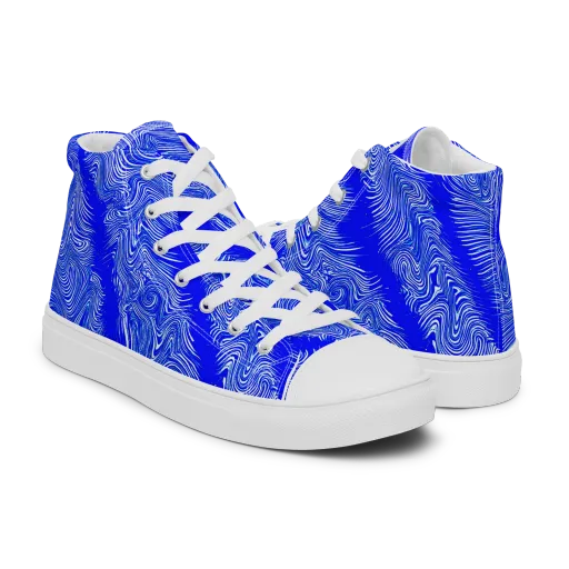 Electric Current on a Men's High Top Canvas Shoes