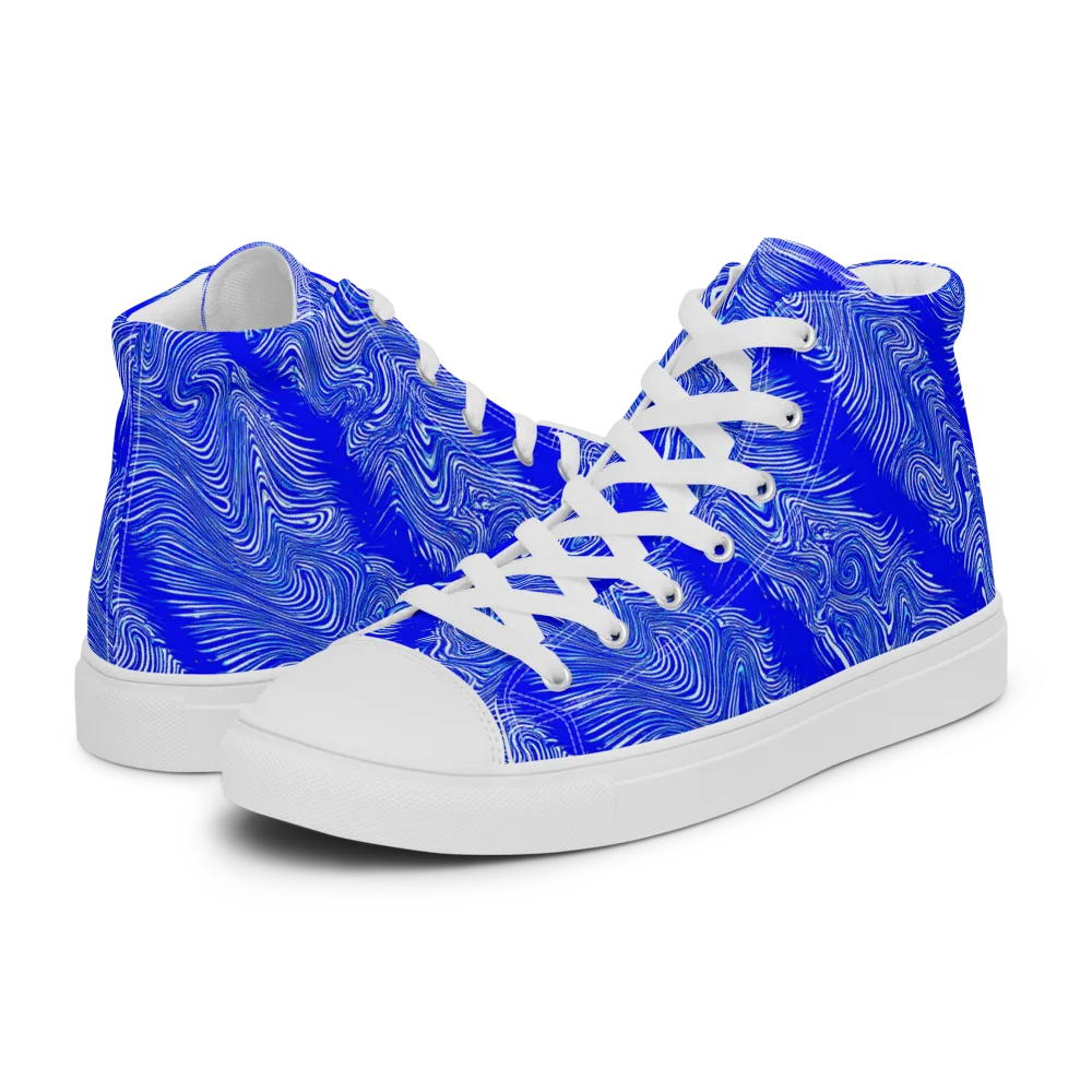 Electric Current on Women's High Top Canvas Shoes — Left