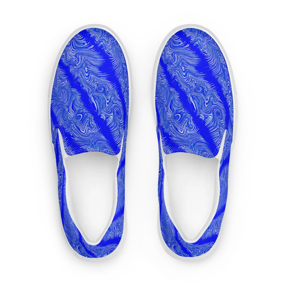 Electric Current on Men's Slip-On Canvas Shoes — Front