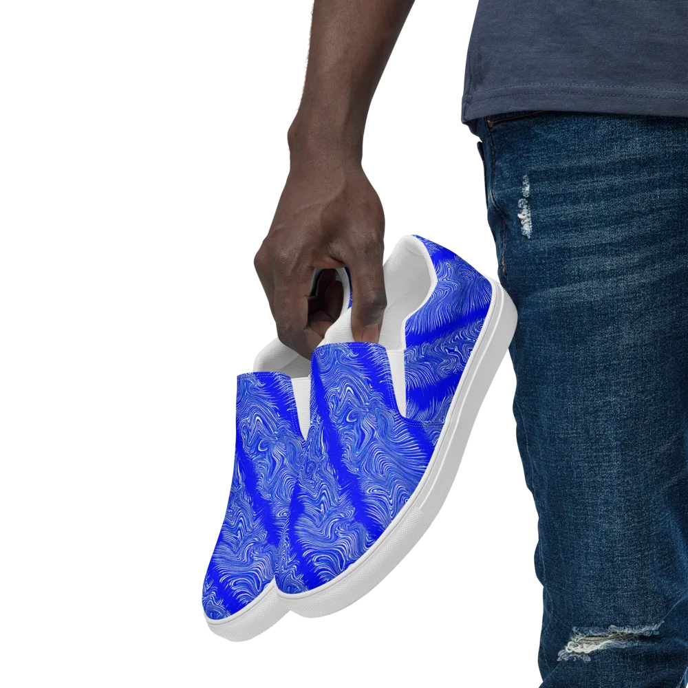 Electric Current on Men's Slip-On Canvas Shoes — Left Front