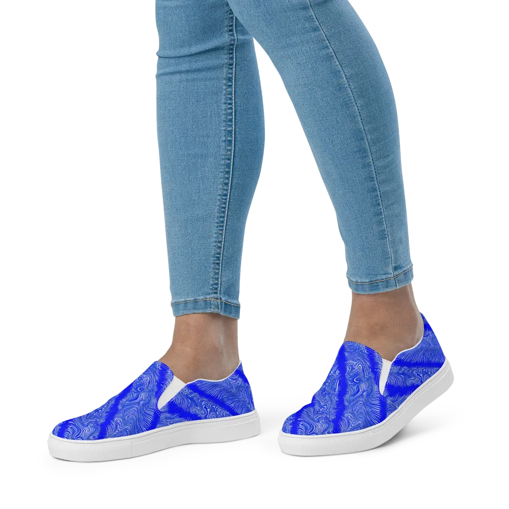 Electric Current on Women's Slip-On Canvas Shoes — Front