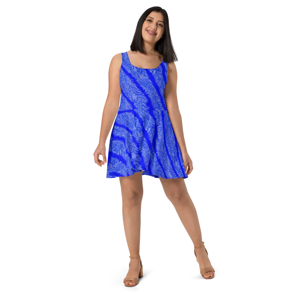 Electric Current on Skater Dress — Front