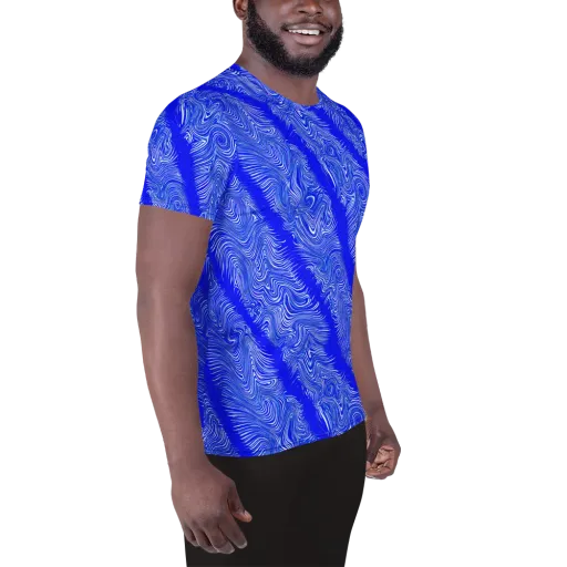 Electric Current on a Men's Athletic T-Shirt