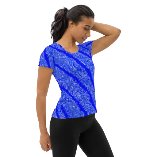 Electric Current on a Women's Athletic T-Shirt