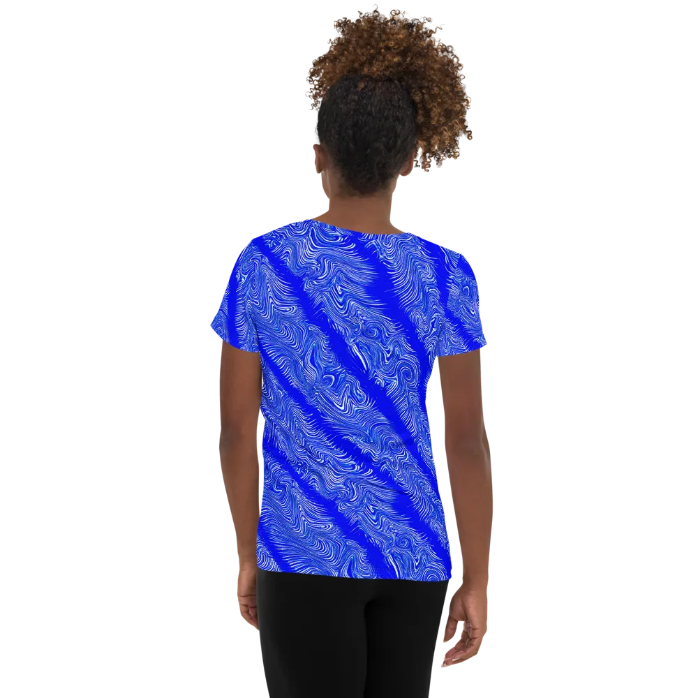 Electric Current on Women's Athletic T-Shirt — Back