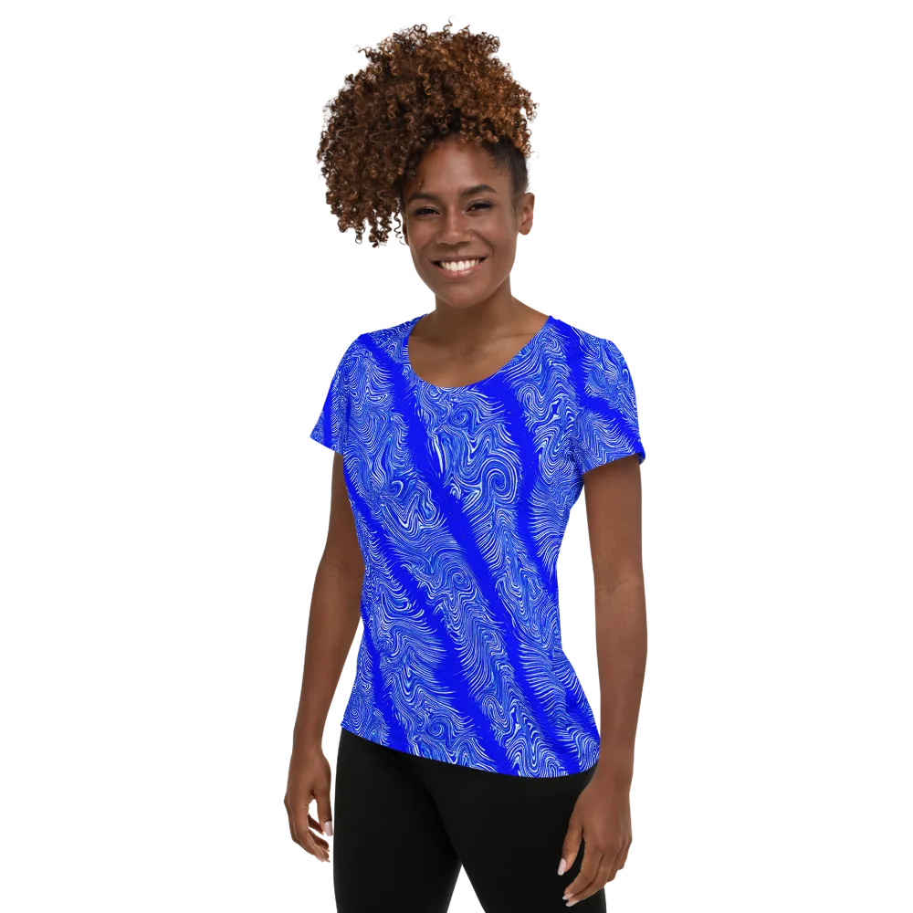 Electric Current on Women's Athletic T-Shirt — Left