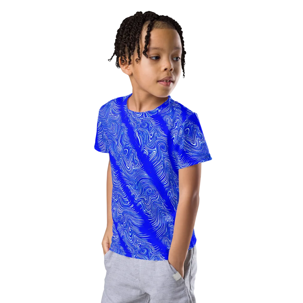 Electric Current on Kids Crew Neck T-Shirt — Left Front