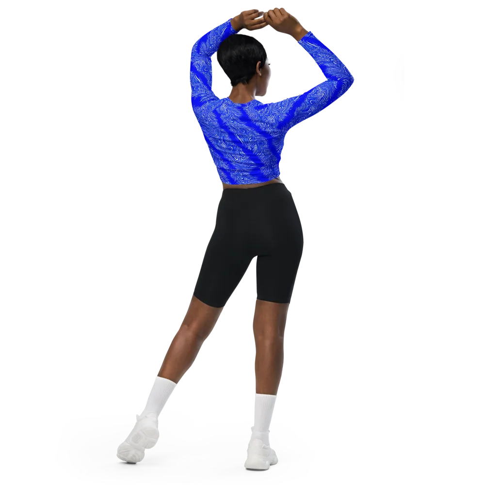 Electric Current on Long Sleeve Crop Top — Back