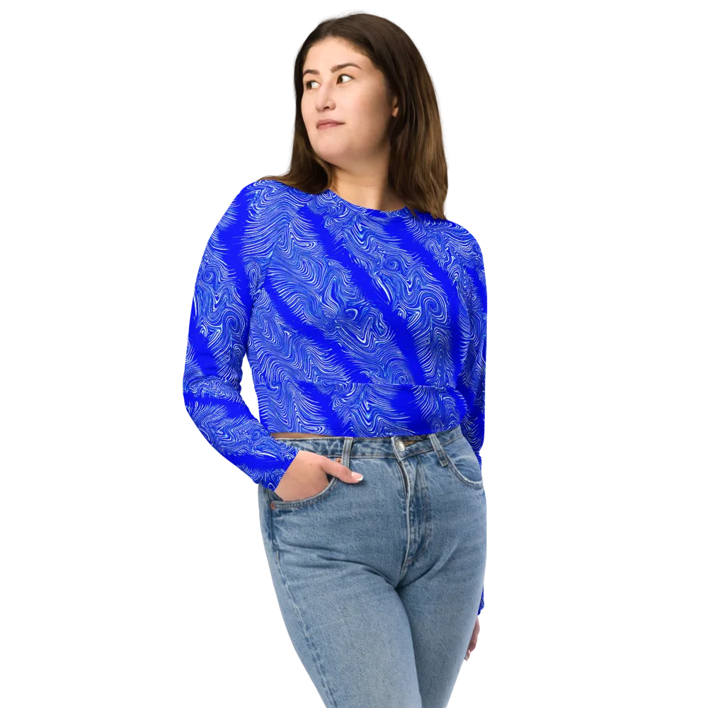 Electric Current on Long Sleeve Crop Top — Front